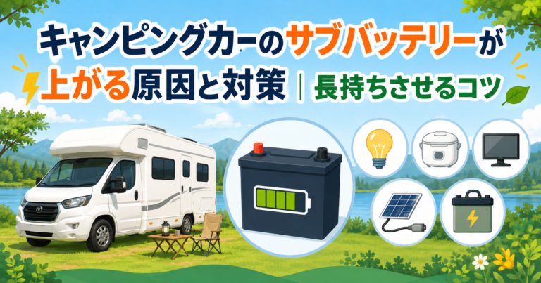 キャンピングカーのサブバッテリーが上がる原因と対策